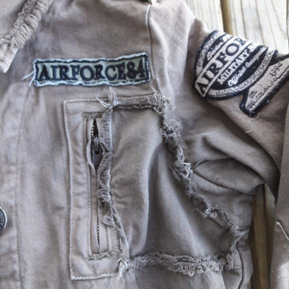 Twenty One Brown Denim Military Style Jacket - Picture 5 of 6